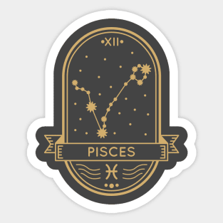 Pisces Gold Sigil Sticker